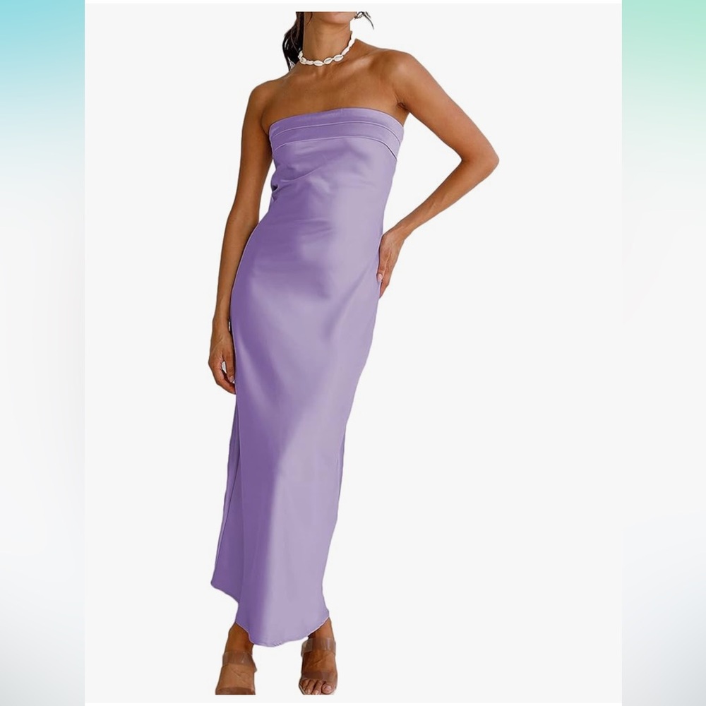 Satin Lavender Maxi Dress